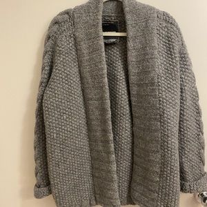 Wool and alpaca blend heavy cardigan